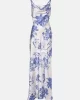 Guess ADLE LACE NECKLINE LONG DRESS Kadın Çok Renkli Elbise W5GK10WF1T2-P7WQ