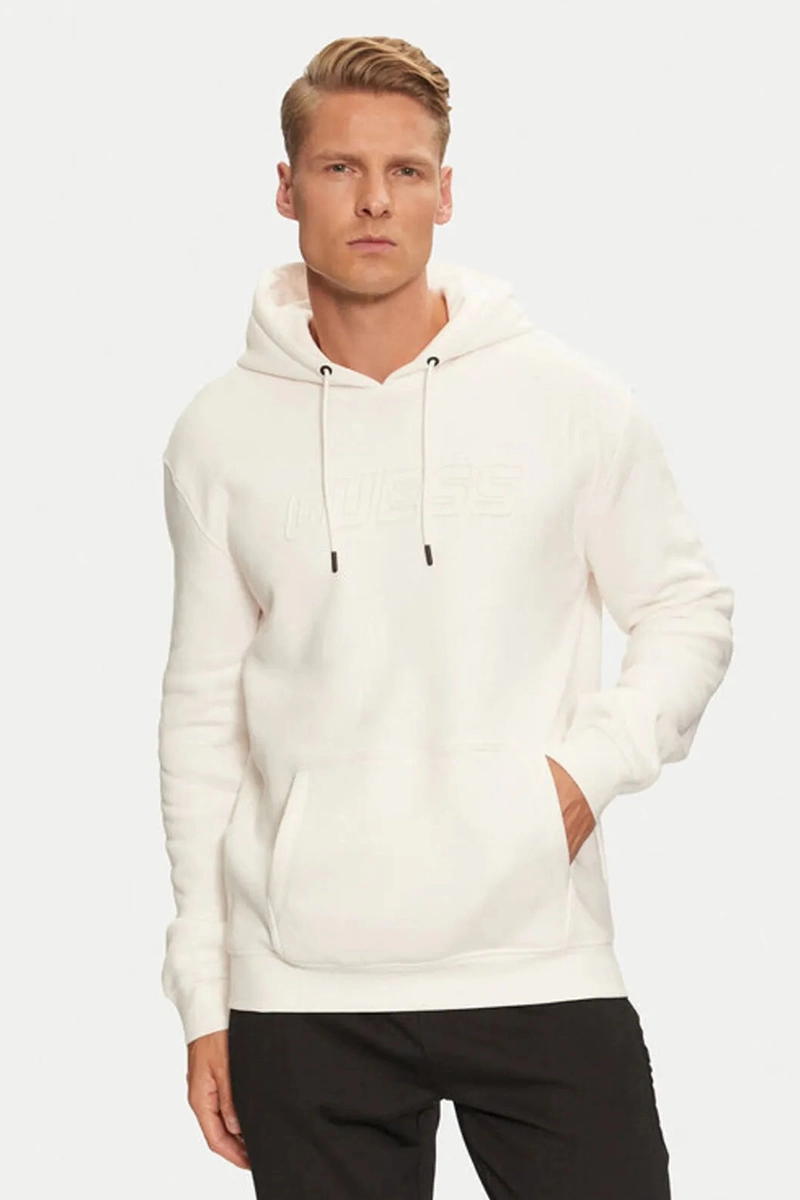 Guess Aldwın New Hoodıe Erkek Beyaz Sweatshirt Z4YQ12K9V31-SCFY
