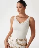 Guess ALVA CHAIN SL TOP Kadın Krem Bluz 5GGP076259A-G053