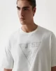 Guess AZHA CN OVER T-SHIRT Erkek Beyaz T-shirt Z4BI02I3Z14-G018