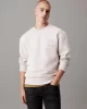 CK Jeans BRISTLE MONOLOGO CREW NECK Erkek Ekru Sweatshirt J30J327105-PDH