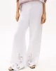 Tommy Hilfiger BRODERIE ANGLAISE LINEN PANTS Kadın  Pantolon WW0WW44782YCF