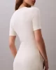 Calvin Klein Jeans A - MODAL RIB SS DRESS Kadın Beyaz Elbise LV044C902G-PBA