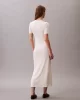 Calvin Klein Jeans A - MODAL RIB SS DRESS Kadın Beyaz Elbise LV044C902G-PBA