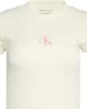 Calvin Klein Jeans A- MONOGRAM BABY TEE Kadın Beyaz T-shirt LV047AB802-YC9
