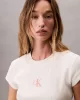 Calvin Klein Jeans A- MONOGRAM BABY TEE Kadın Beyaz T-shirt LV047AB802-YC9