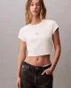 Calvin Klein Jeans A- MONOGRAM BABY TEE Kadın Beyaz T-shirt LV047AB802-YC9