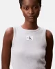 Calvin Klein Jeans A - WOVEN LABEL 2X2 COTTON RIB T Kadın Gri Bluz LV047C201G-P79