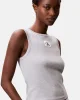 Calvin Klein Jeans A - WOVEN LABEL 2X2 COTTON RIB T Kadın Gri Bluz LV047C201G-P79
