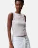 Calvin Klein Jeans A - WOVEN LABEL 2X2 COTTON RIB T Kadın Gri Bluz LV047C201G-P79