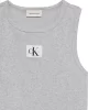Calvin Klein Jeans A - WOVEN LABEL 2X2 COTTON RIB T Kadın Gri Bluz LV047C201G-P79