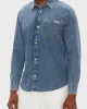 Calvin Klein Jeans Erkek Günlük Klasik Mavi Gömlek LV040EM774-WHZ