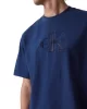 Calvin Klein Jeans Erkek Önü Kısa Arkası Uzun Nakışlı Mavi T-shirt LV04RB295G-C3I