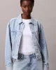 Calvin Klein Jeans Kadın Beli Büzgülü CK Logolu Mavi Ceket LV047C782G-X0S