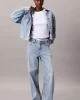 Calvin Klein Jeans Kadın Beli Büzgülü CK Logolu Mavi Ceket LV047C782G-X0S