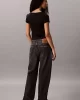 Calvin Klein Jeans Kadın Etiketli Fitilli Kısa Siyah T-shirt LV047C200G-UB1