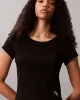 Calvin Klein Jeans Kadın Etiketli Fitilli Kısa Siyah T-shirt LV047C200G-UB1