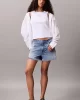 Calvin Klein Jeans Kadın Etiketli Pamuklu Fitilli Beyaz Bluz LV047C201G-YAA