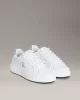 Calvin Klein Jeans Kadın Gümüş Rengi Deri Kalın Tabanlı Beyaz Sneaker YW0YW01876-02R
