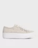 Calvin Klein Jeans Kadın Jakarlı Düz Platform Bej Sneaker YW0YW01965-0GA