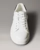 Calvin Klein Jeans Kadın Kalın Tabanlı Arma Detaylı Deri Beyaz Sneaker YW0YW01846-01W