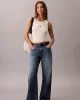 Calvin Klein Jeans Kadın Modal Fitilli Beyaz Bluz LV044C900G-PBA