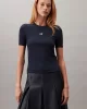 Calvin Klein Jeans Kadın Modal Fitilli Mavi T-shirt LV044C901G-CEF