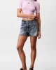 Calvin Klein Jeans Kadın Modal Fitilli Mor T-shirt LV044C901G-XEF
