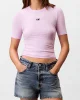 Calvin Klein Jeans Kadın Modal Fitilli Mor T-shirt LV044C901G-XEF