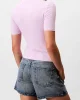 Calvin Klein Jeans Kadın Modal Fitilli Mor T-shirt LV044C901G-XEF