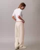 Calvin Klein Jeans MONOLOGO FRENCH TERRY JOGGER Kadın Beyaz Eşofman Altı LV047B235G-ACG