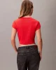 Calvin Klein Jeans Rib Kadın Kırmızı T-shirt LV047AB802-TNC