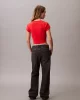 Calvin Klein Jeans Rib Kadın Kırmızı T-shirt LV047AB802-TNC