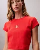 Calvin Klein Jeans Rib Kadın Kırmızı T-shirt LV047AB802-TNC