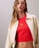 Calvin Klein Jeans Rib Kadın Kırmızı T-shirt LV047AB802-TNC