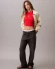 Calvin Klein Jeans Rib Kadın Kırmızı T-shirt LV047AB802-TNC