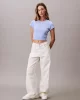 Calvin Klein Jeans Rib Kadın Mavi T-shirt LV047AB802-7ZQ
