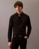 Calvin Klein LS SOLID STRETCH SLIM SHIRT Erkek SİYAH Gömlek LV04LB145G-UB1