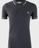 Calvin Klein Erkek Şeritli Logolu Lacivert Polo Yaka T-shirt