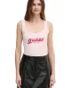 Guess Chenılle Logo Tank Top Rıb Kadın Pembe Atlet W5RP03KA0H1-A60W