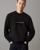 CK Jeans CHENILLE MONOLOGO CREW NECK Erkek SİYAH Sweatshirt J30J326144-BEH