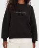 CK Jeans CHENILLE MONOLOGO CREWNECK Kadın SİYAH Sweatshirt J20J224652-BEH