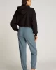 CK Jeans CHENILLE MONOLOGO HOODIE Kadın SİYAH Sweatshirt J20J224170-BEH