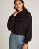 CK Jeans CHENILLE MONOLOGO HOODIE Kadın SİYAH Sweatshirt J20J224170-BEH