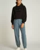 CK Jeans CHENILLE MONOLOGO HOODIE Kadın SİYAH Sweatshirt J20J224170-BEH