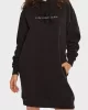 CK Jeans CHENILLE MONOLOGO HOODIE DRESS Kadın SİYAH Elbise J20J224685-BEH