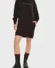 CK Jeans CHENILLE MONOLOGO HOODIE DRESS Kadın SİYAH Elbise J20J224685-BEH