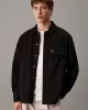 Calvin Klein Erkek Pamuklu Siyah Overshirt Gömlek