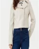Guess CLEMENCE PU LEATHER JACKET Kadın Krem Ceket W5RL22WE480-F1O8