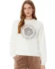 Guess CN PEONY LOGO FLEECE Kadın Beyaz Sweatshirt W5RQ05K7EX1-G012